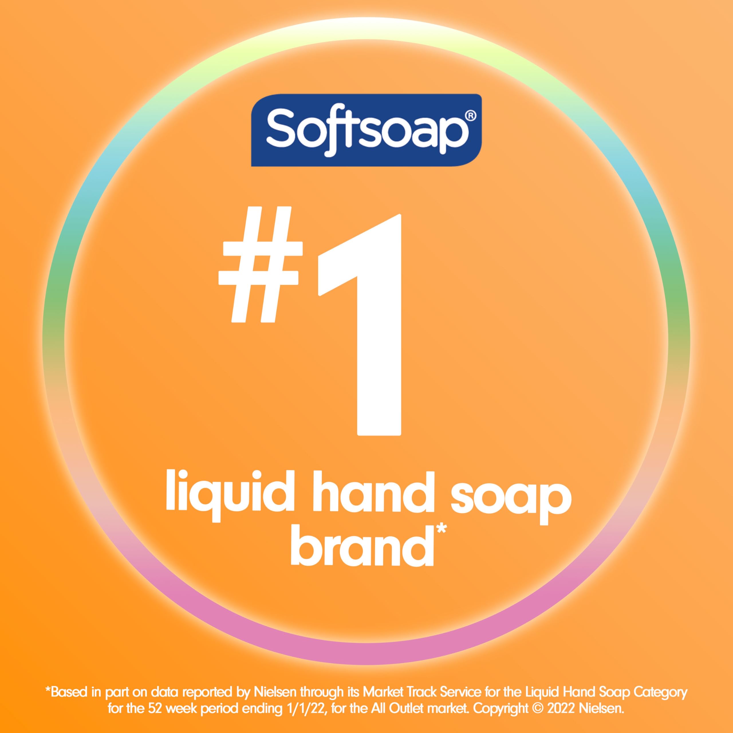 Softsoap bottle back label highlighting ingredients and test information