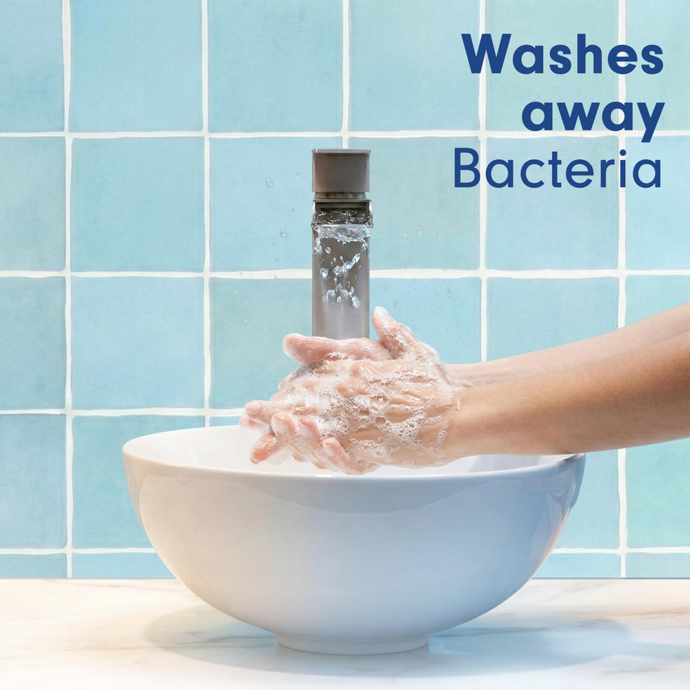 Softsoap creamy foam texture on hand demonstrating moisturizing lather