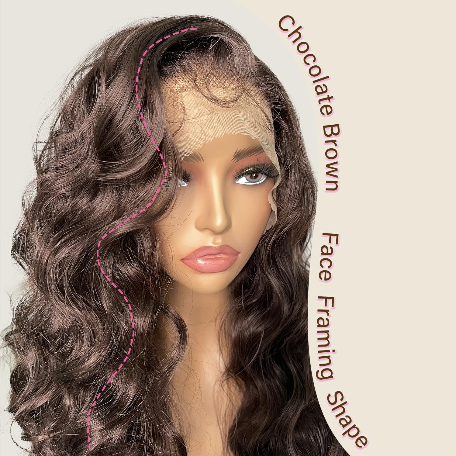 SOKU full 32-inch brown wavy profile showing length and lightweight movement benefit