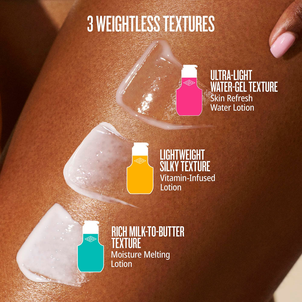 Sol de Janeiro after-application skin close-up showing soft, non-greasy hydrated finish