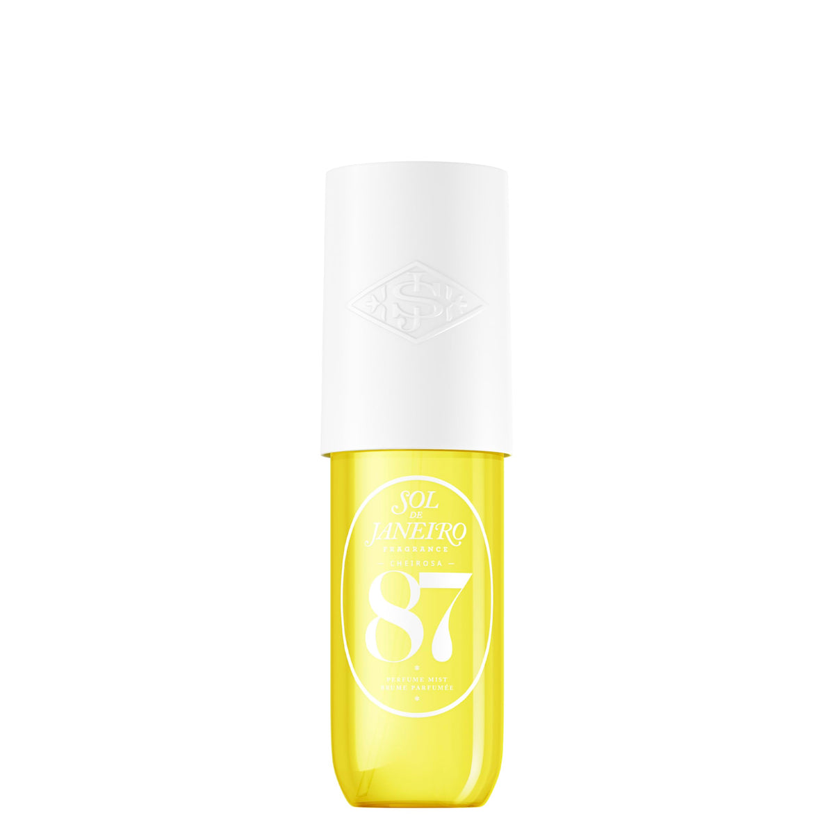 Sol de Janeiro bottle front view showcasing beachy scent and compact size