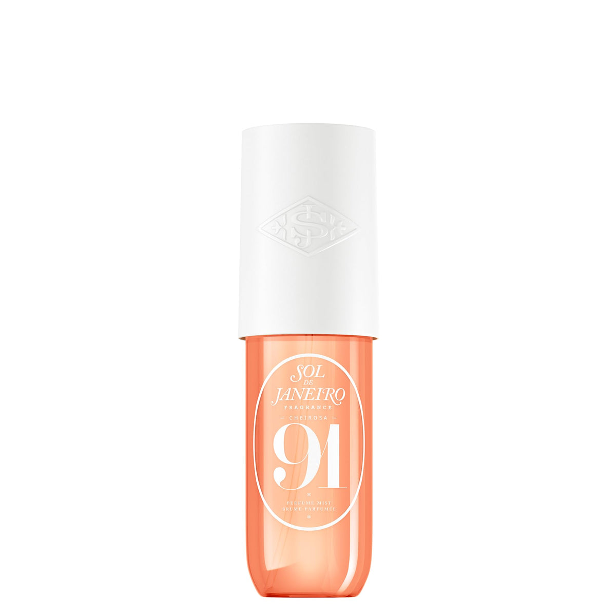 Sol de Janeiro bottle front view showing playful packaging and travel-ready charm