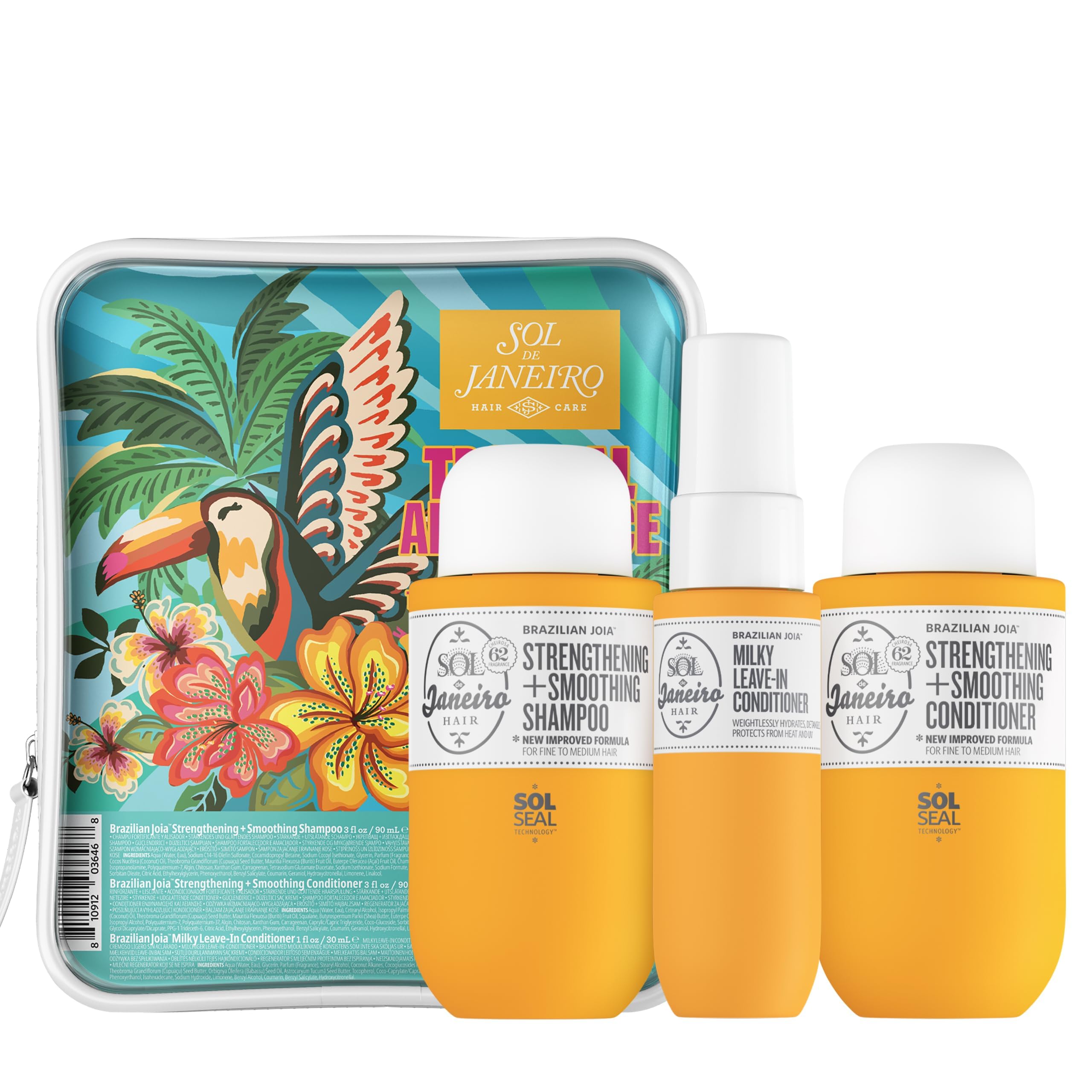 Sol de Janeiro conditioner pump detail highlighting smoothing and bond-repair benefit