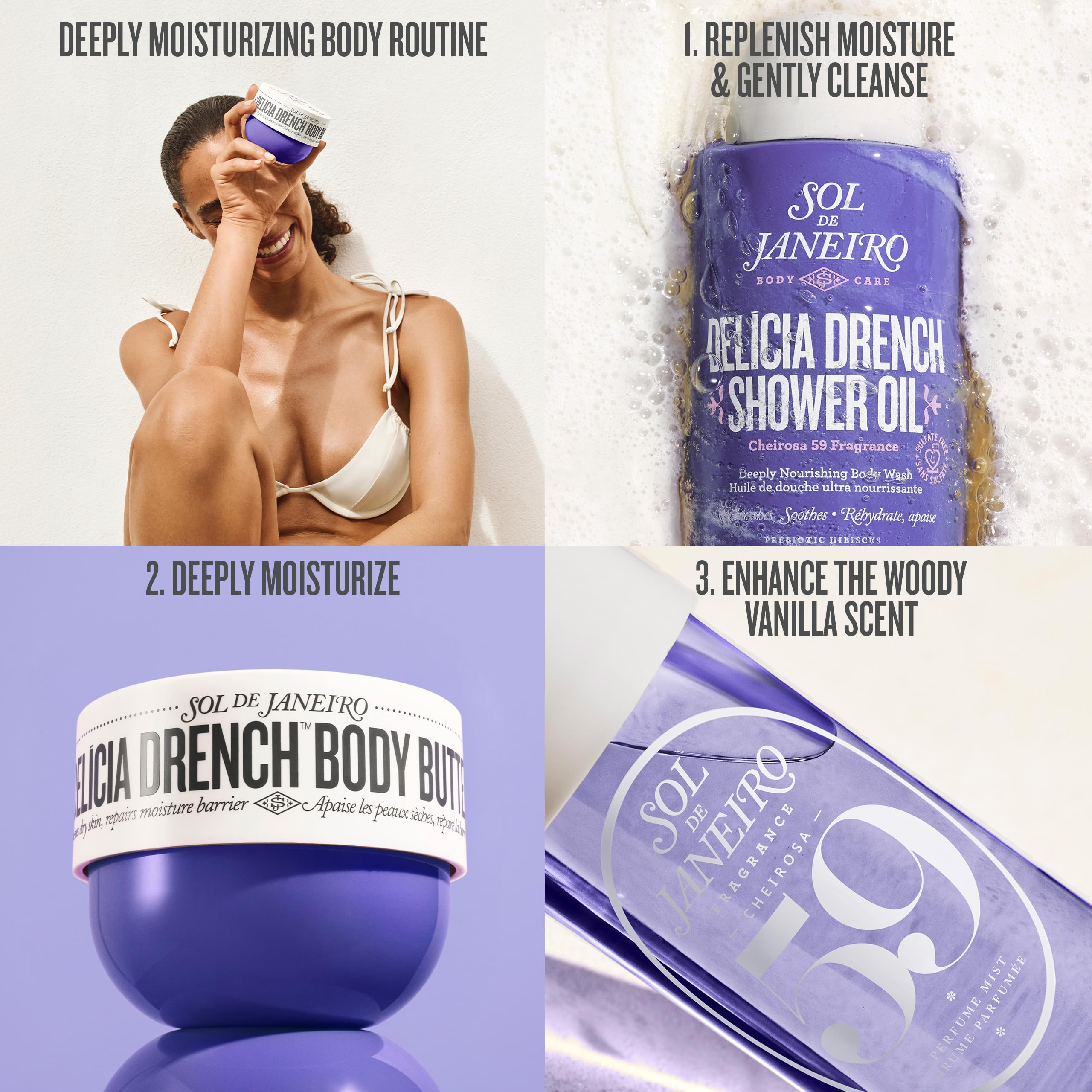 Sol de Janeiro label close-up showing key ingredients and clean packaging