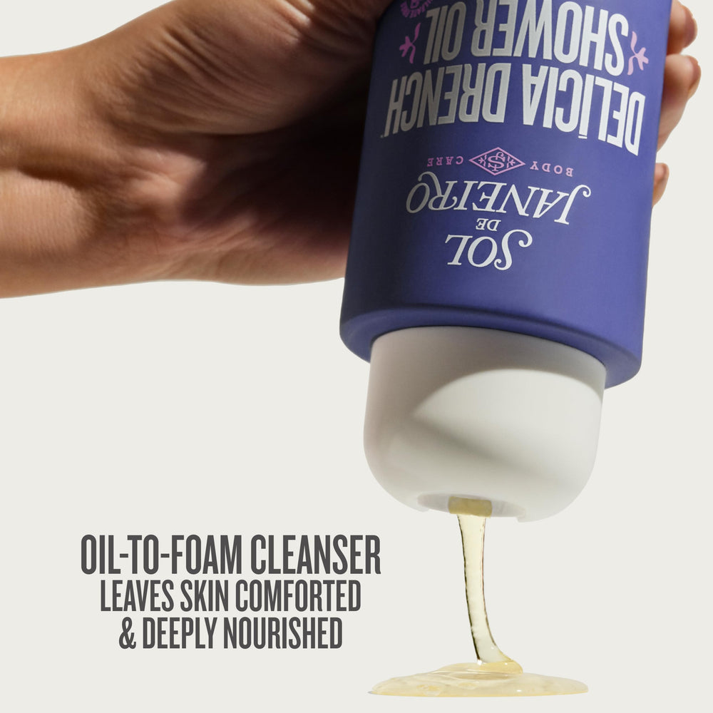 Sol de Janeiro label and pump close-up highlighting premium packaging