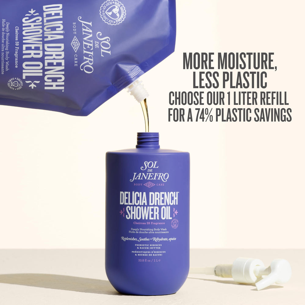 Sol de Janeiro lather on skin while showering demonstrating gentle cleanse benefit