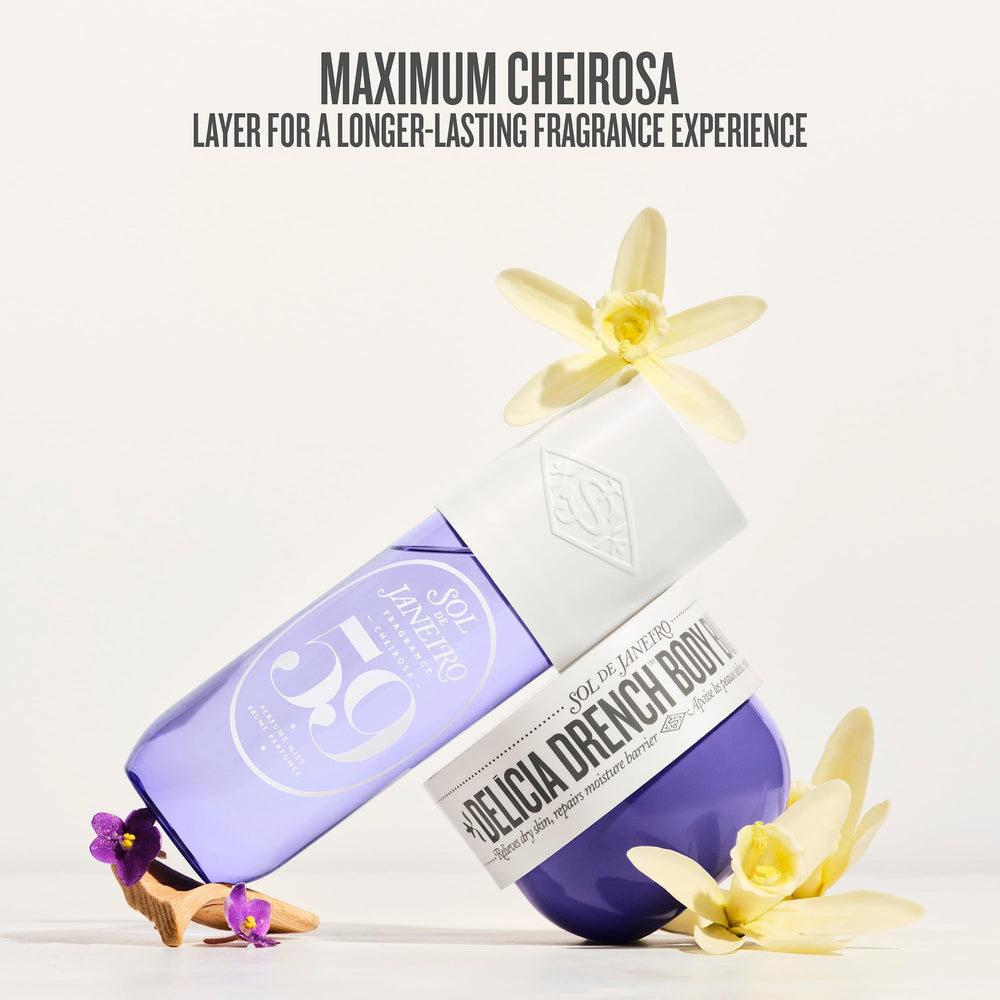Sol de Janeiro jar held next to hand to show 150ml scale and travel convenience