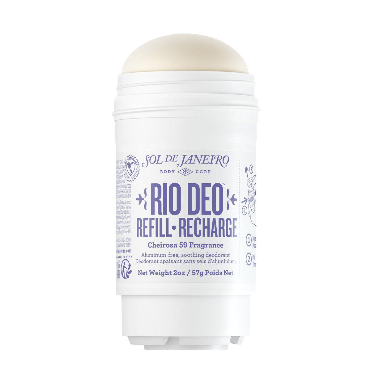 Sol de Janeiro front packaging showing refill benefits and scent