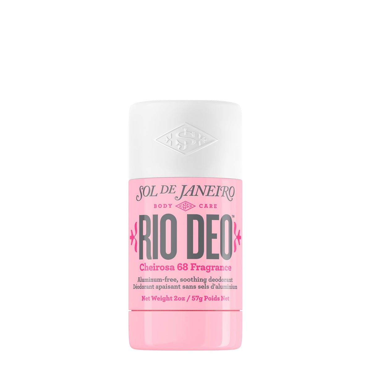 Sol de Janeiro front packaging shows Cheirosa 68 scent and benefit of fresh scent