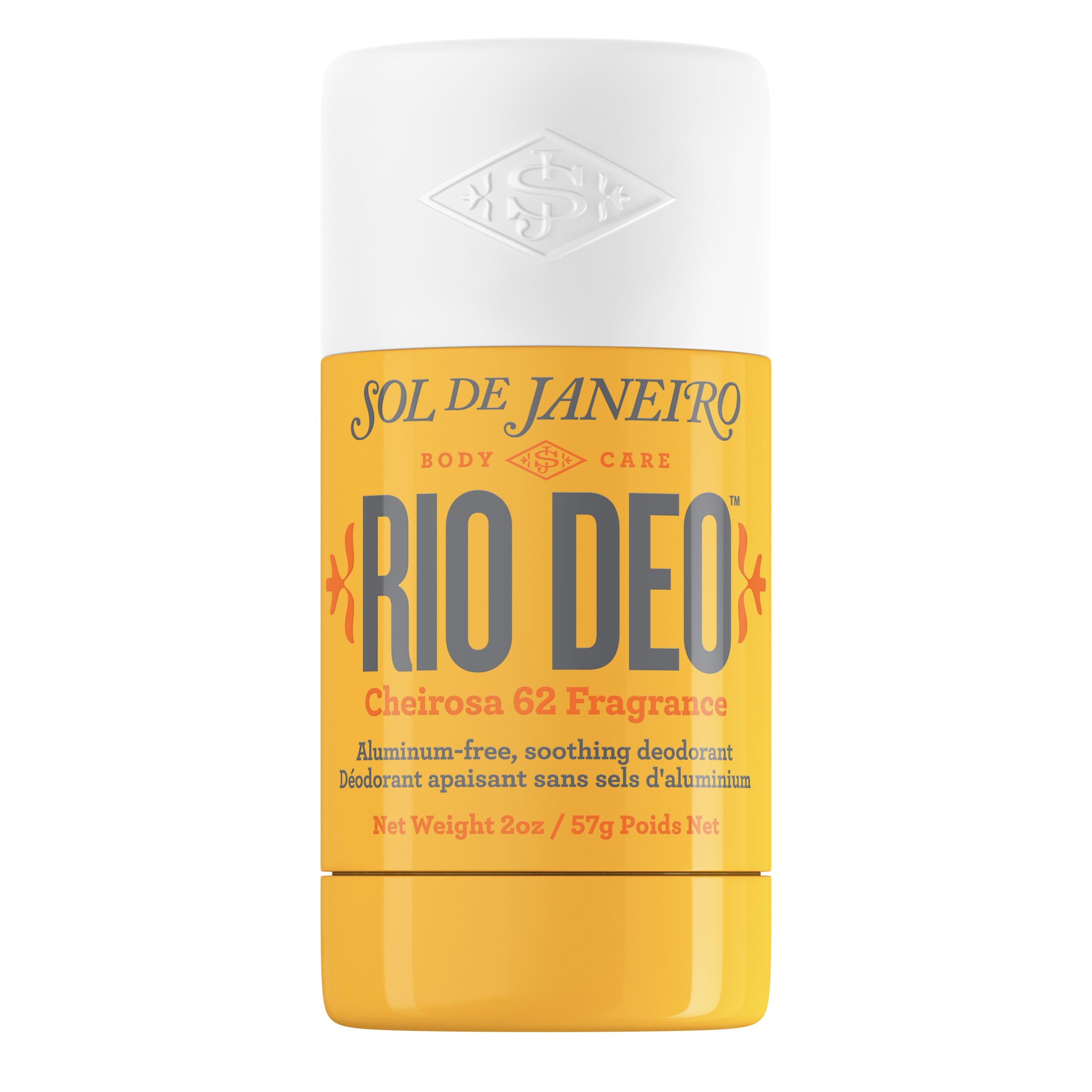 Sol de Janeiro front packaging showing refillable deodorant benefits