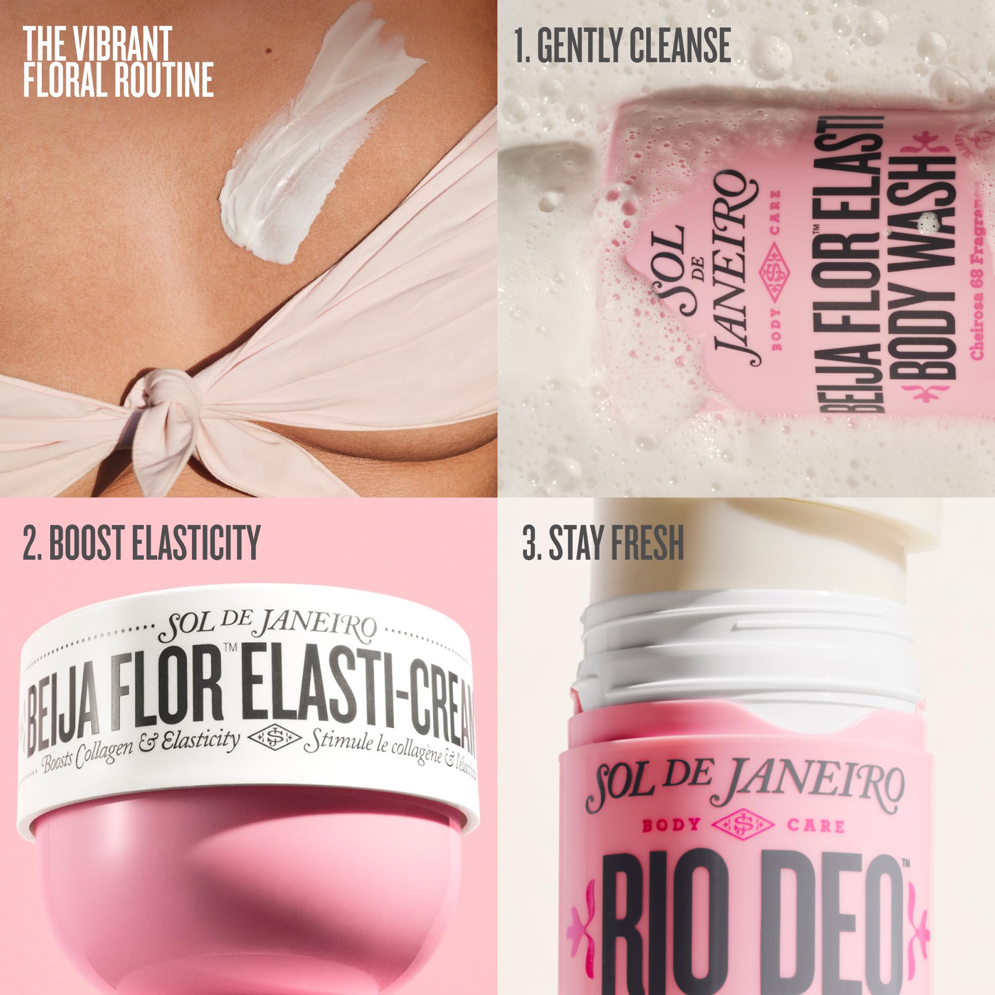 Sol de Janeiro ingredient label close-up highlighting skin-soothing formulation benefit