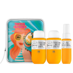 Sol de Janeiro trio front packaging showing travel-sized bottles and benefits