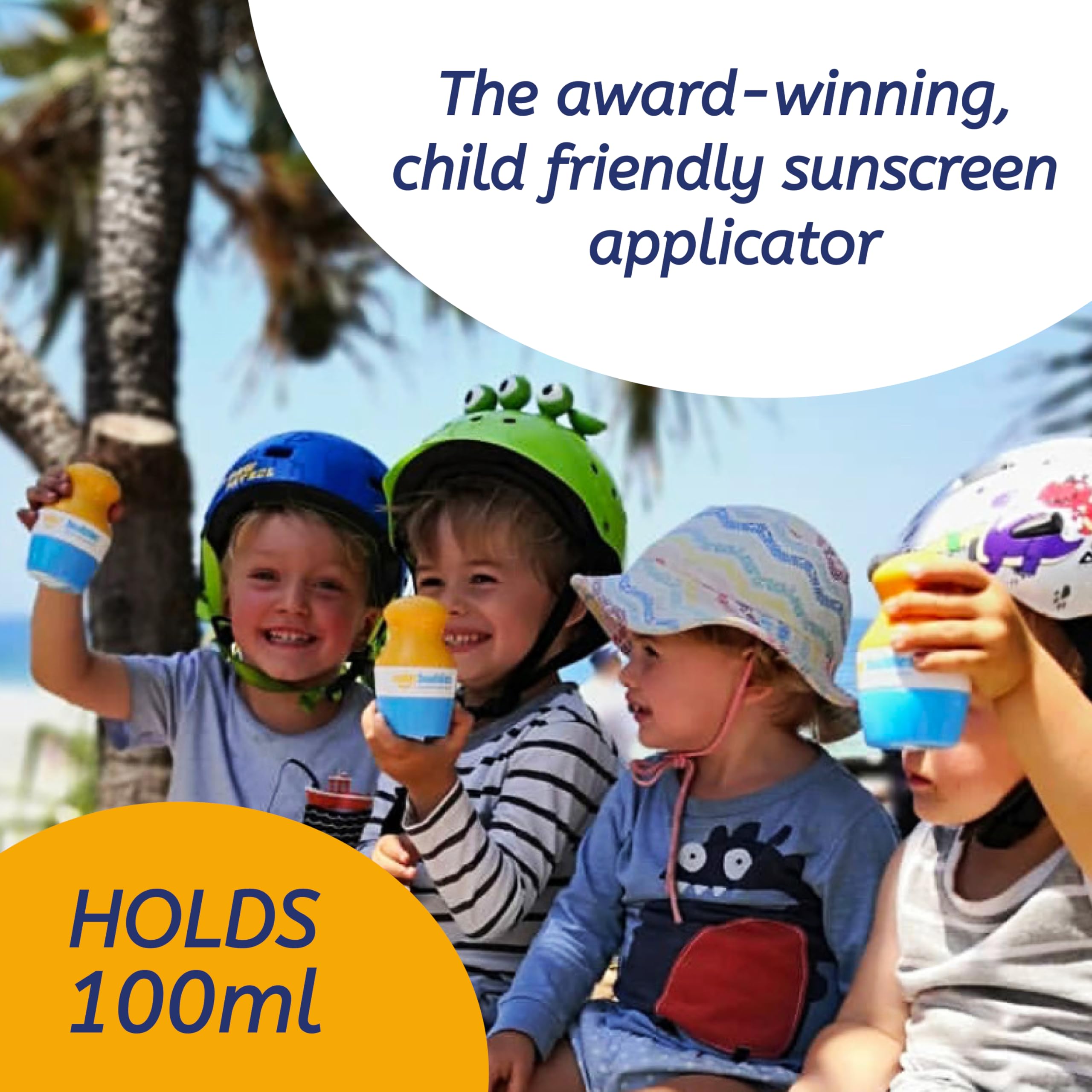 Solar Buddies close-up sponge head highlighting soft texture for smooth sunscreen spread