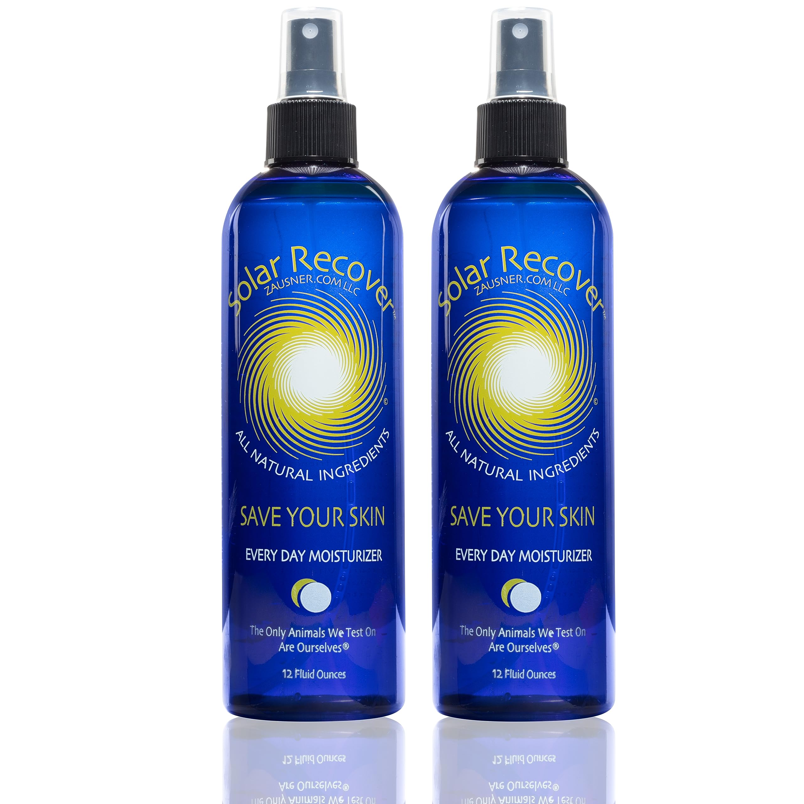 Solar Recover front packaging showing two 12oz bottles and benefits