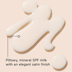 Solara Suncare texture pool showing silky milk consistency and hydration