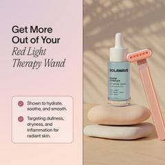 Solawave being applied with red light wand for smoother glide
