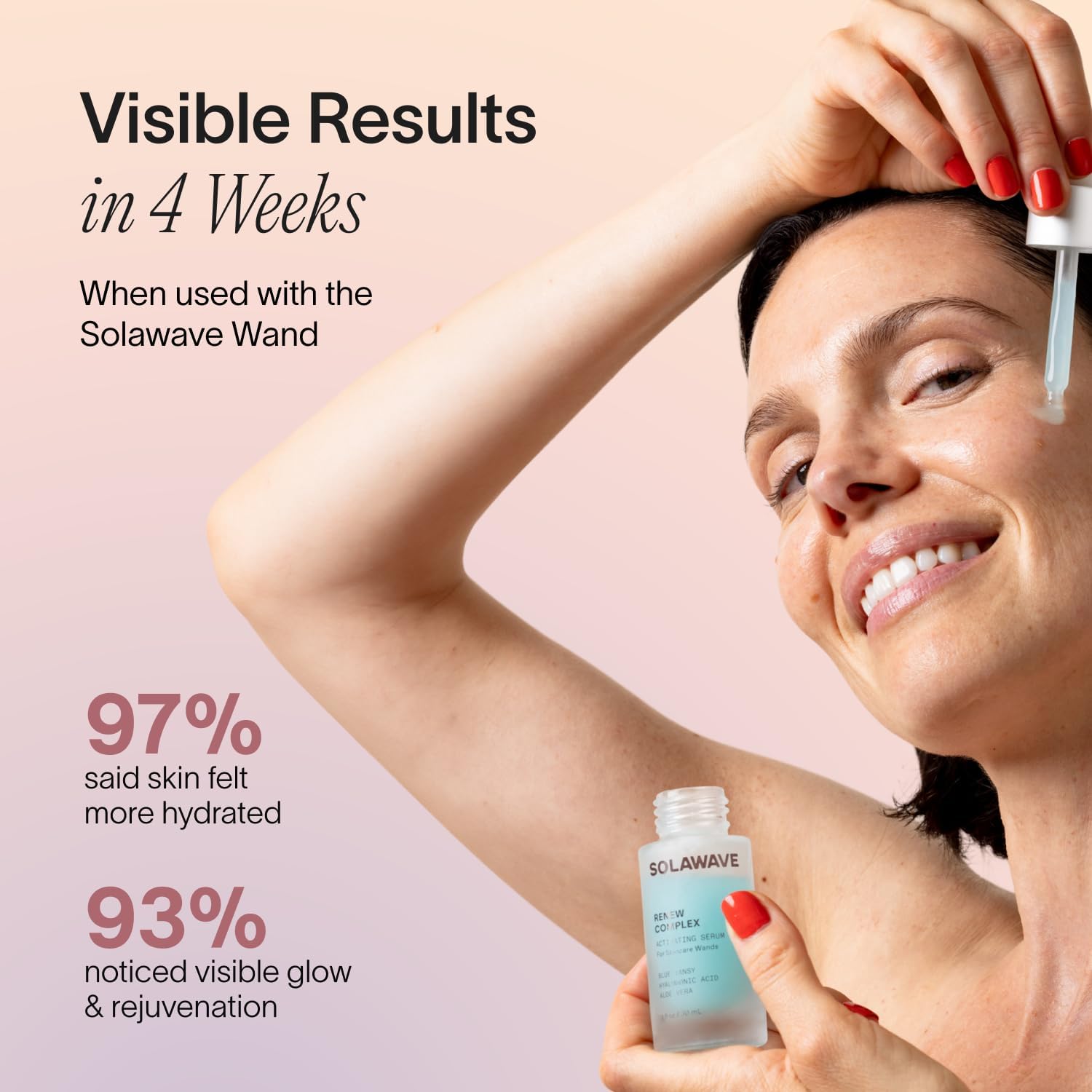 Solawave blue tansy ingredient bottle highlighting calming benefit