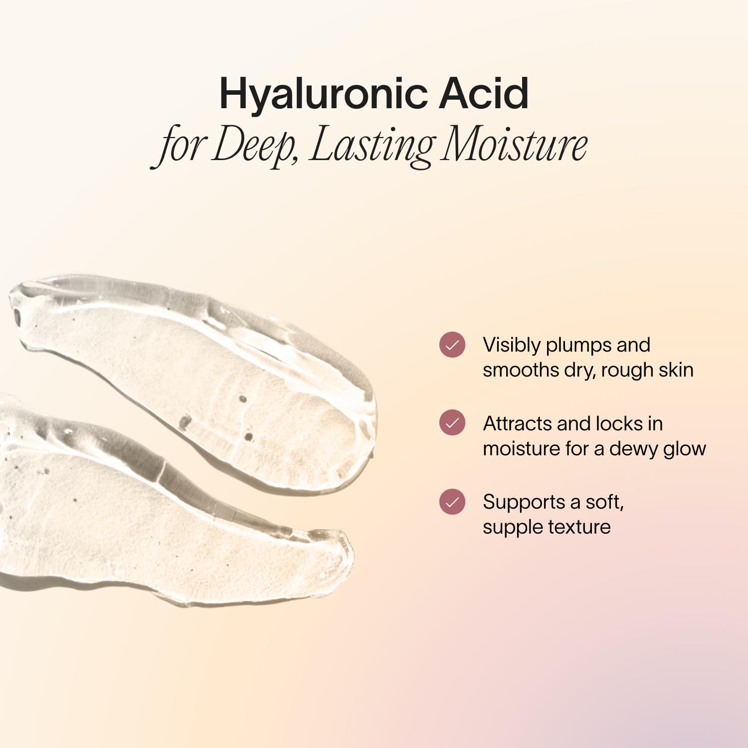 Close-up of Solawave label ingredient list emphasizing hyaluronic acid and peptides benefits