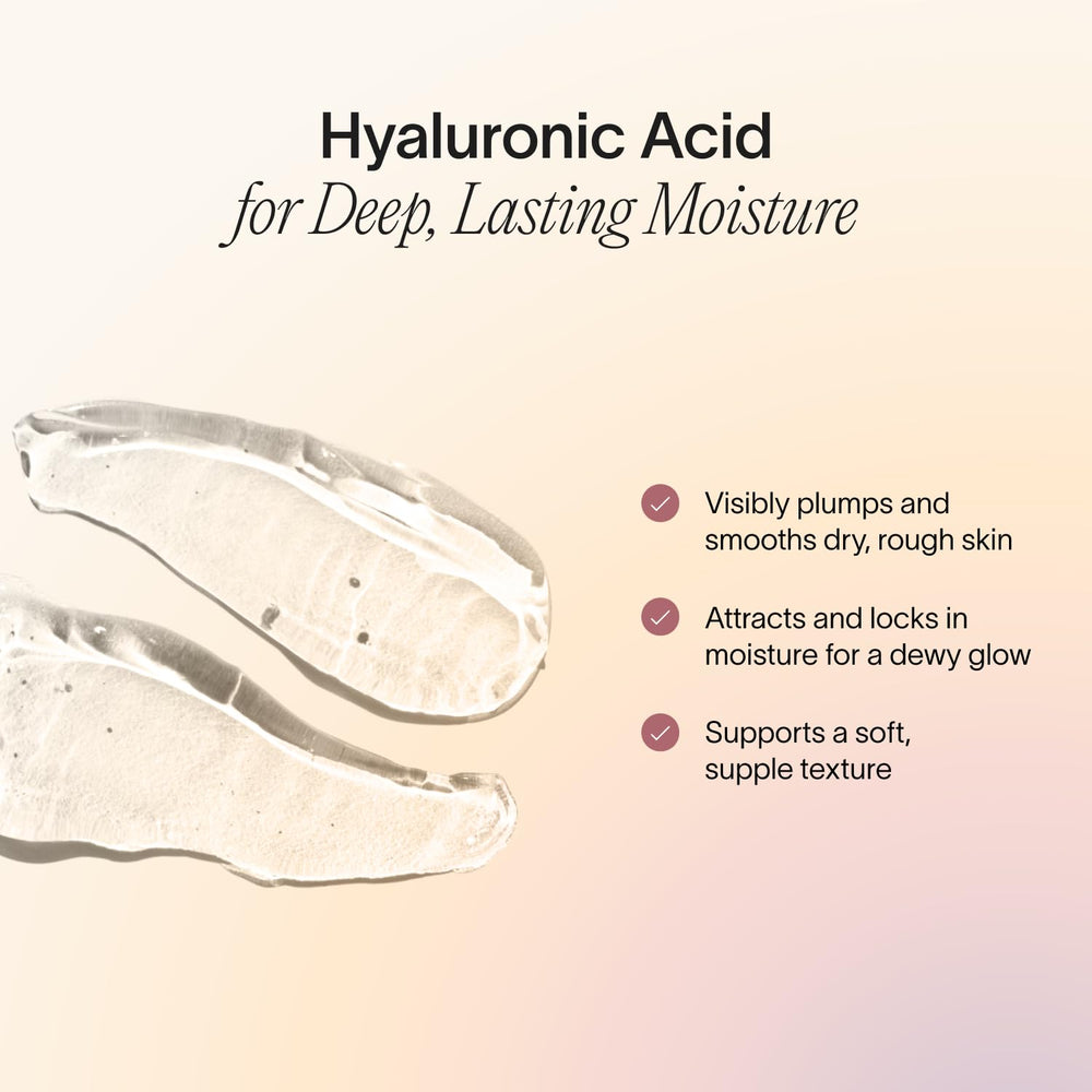 Close-up of Solawave label ingredient list emphasizing hyaluronic acid and peptides benefits