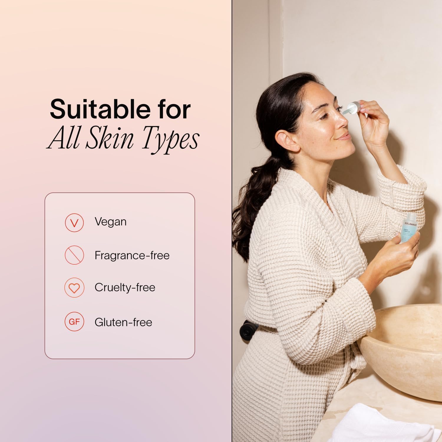 Solawave in bathroom routine lifestyle setting for seamless integration