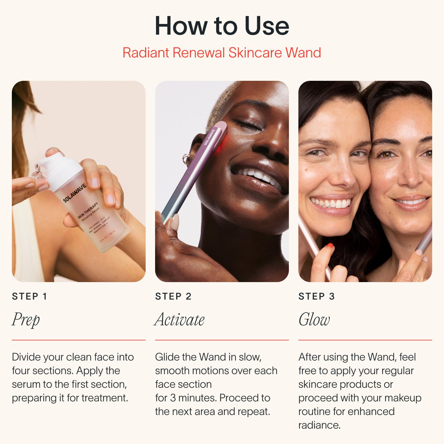 Solawave serum on bathroom shelf lifestyle image conveying daily-use convenience and routine fit