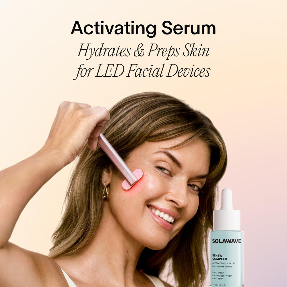 Solawave serum texture close-up shows hydrating lightweight formula