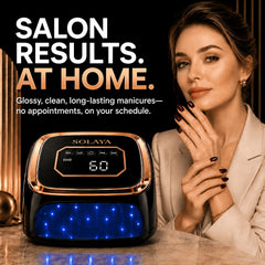 SOLAYA LumiCore LED arc close-up highlighting 36 LEDs for even nail curing