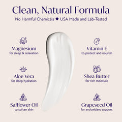 Solinia massaged into calves to show magnesium leg cream relief and soothing effect