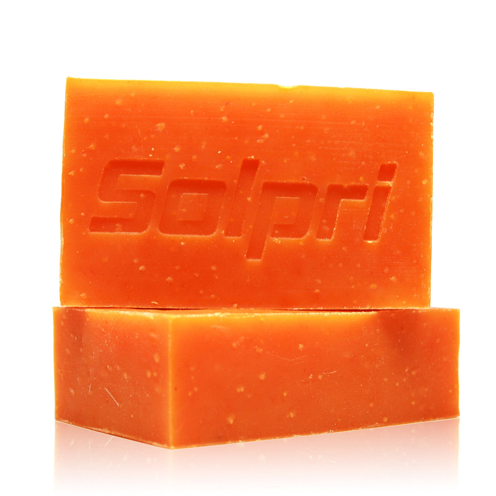 Solpri front packaging two-pack showing clean sport soap and travel convenience