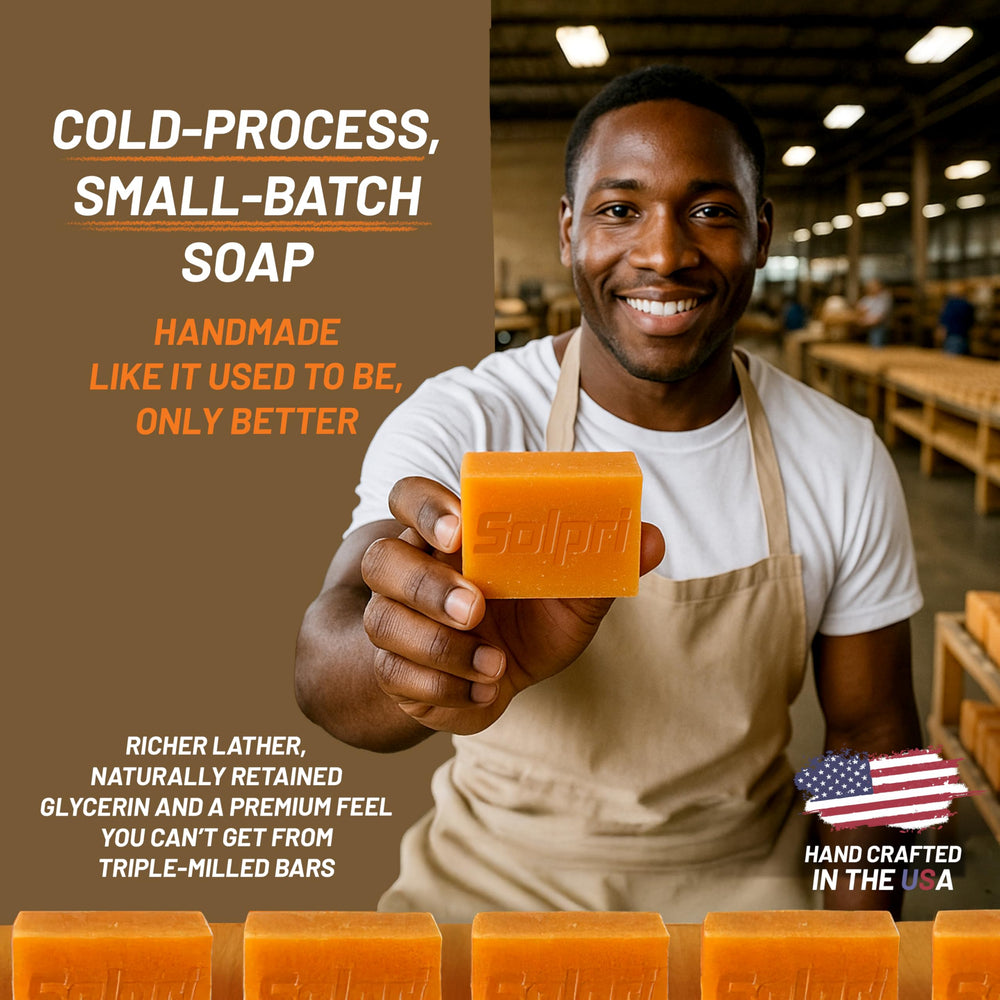 Solpri soap in gym bag illustrating travel-ready convenience and odor-control benefit