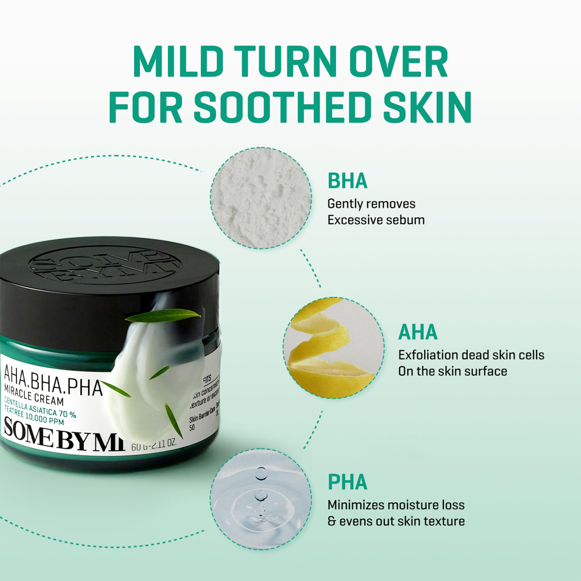 SOME BY MI cream on hand demonstrating non-greasy feel and fast-absorbing benefit