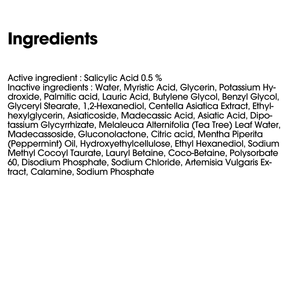 SOME BY MI back label ingredient list emphasizing safety information
