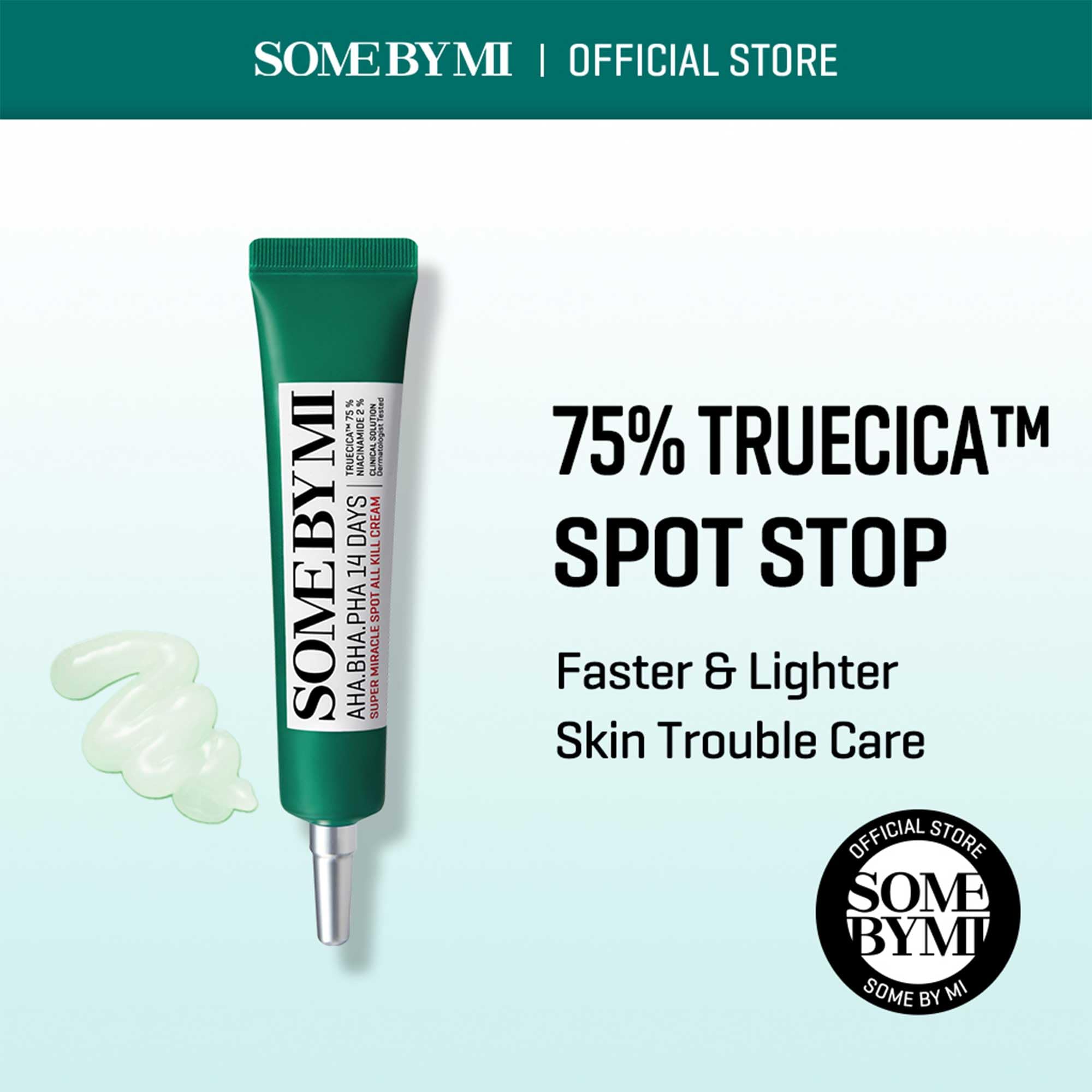 SOME BY MI label with ingredients and soothing Truecica benefits
