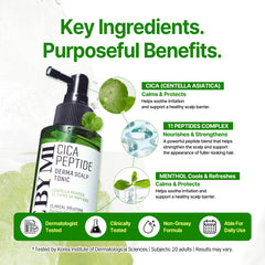 SOME BY MI tonic being sprayed on hair part to refresh roots quickly