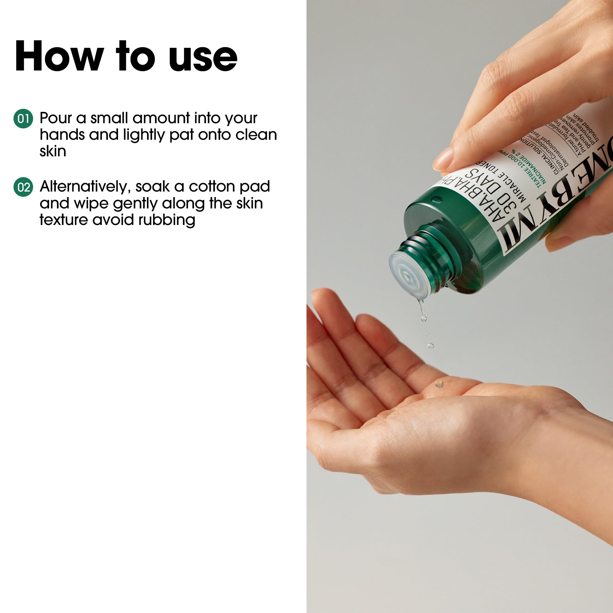 SOME BY MI bottle styled on vanity illustrating daily routine convenience
