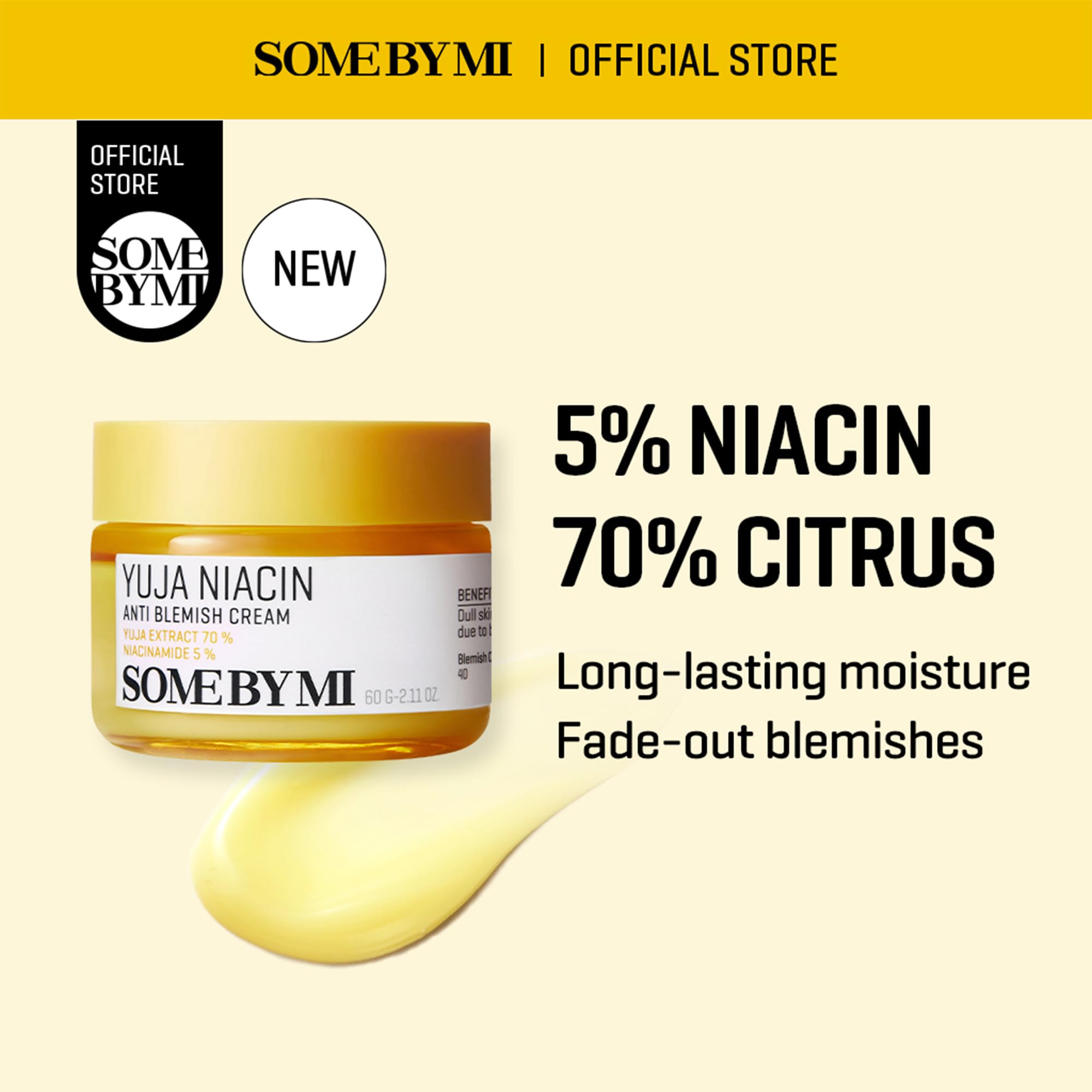 SOME BY MI label close-up highlighting niacinamide and yuja percentages