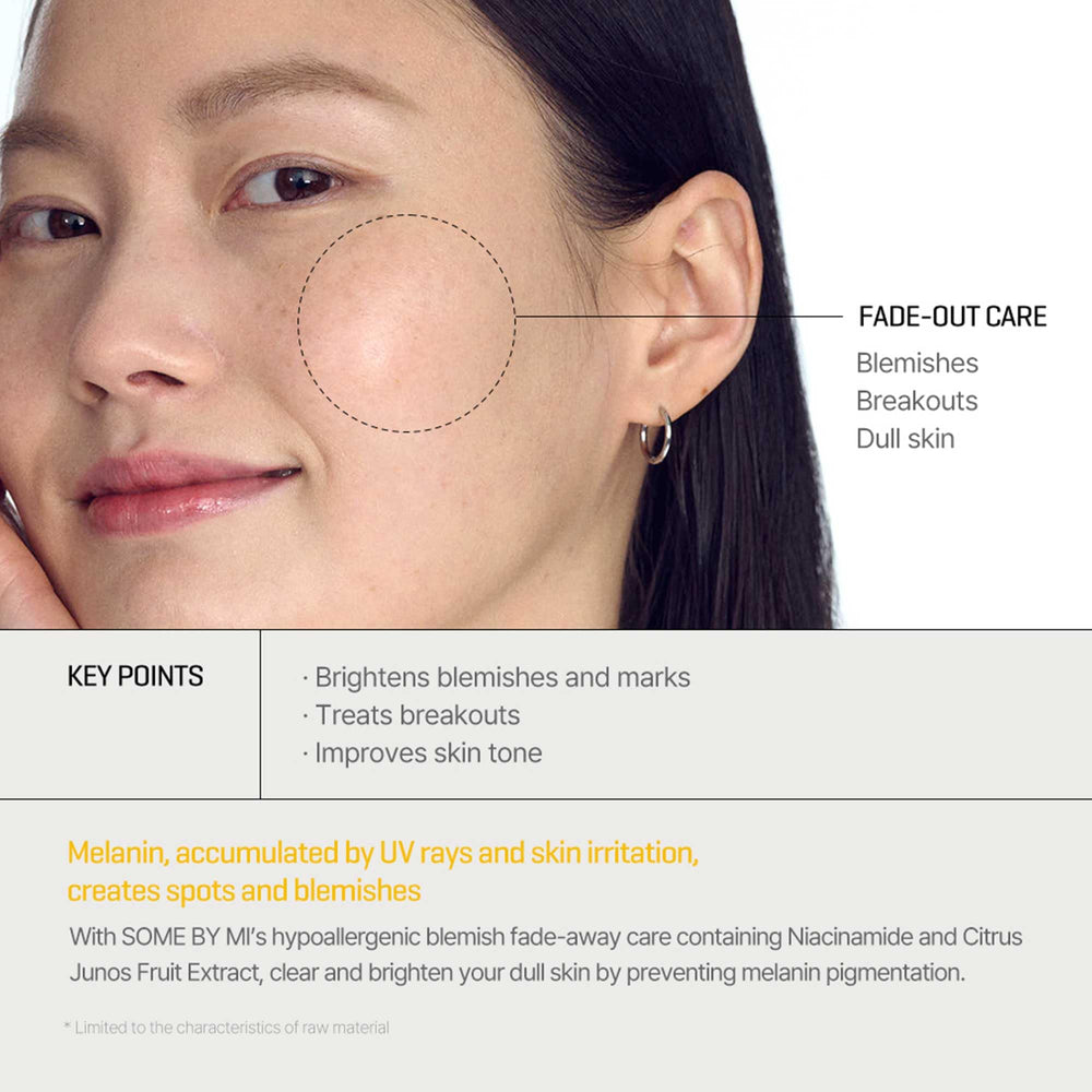 SOME BY MI ingredient list closeup showing yuja extract and vitamins