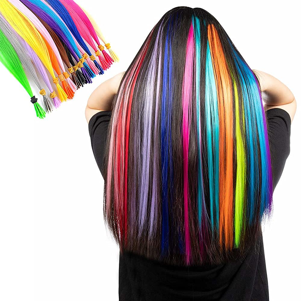Somo Bella styled hair at a party illustrating colorful highlights and playful effect