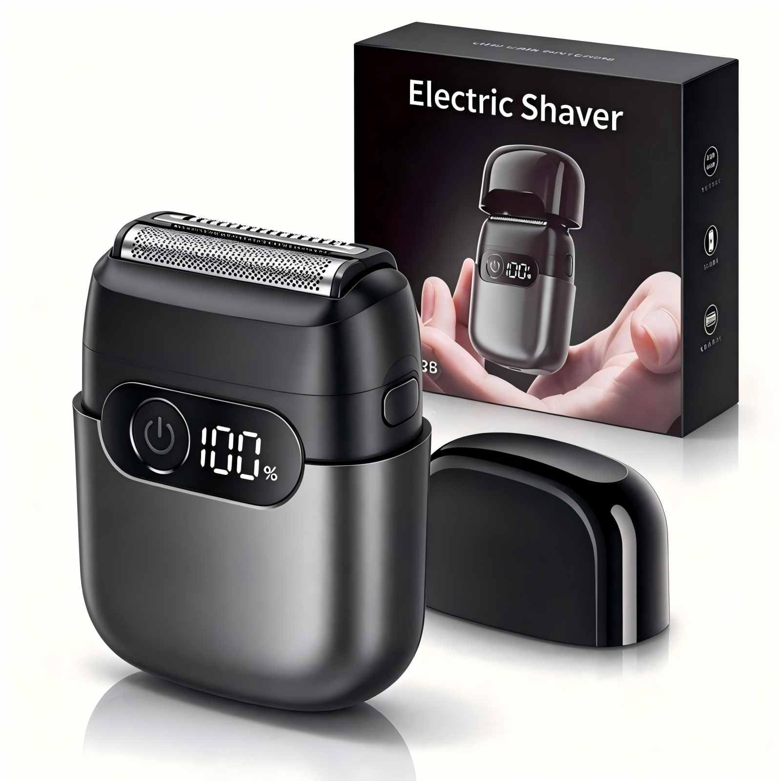 Sonatraxs front view showing foil shaver and compact shape for travel convenience
