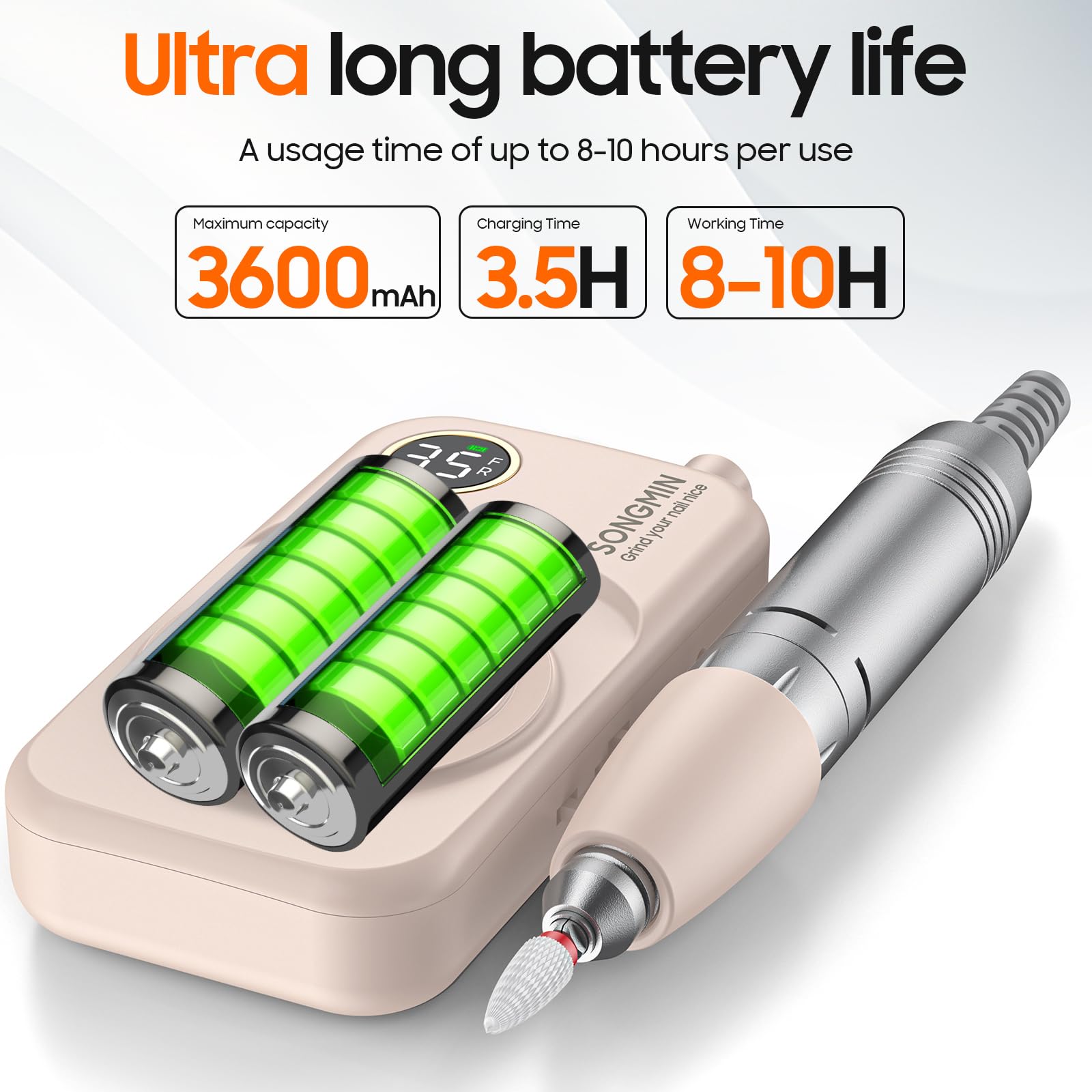 SONGMIN LCD screen and buttons visible, offers clear speed and direction control