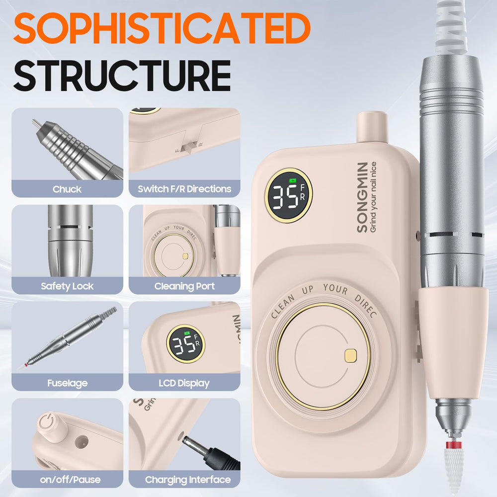 SONGMIN drill with travel pouch in bag, supports convenient storage and portability