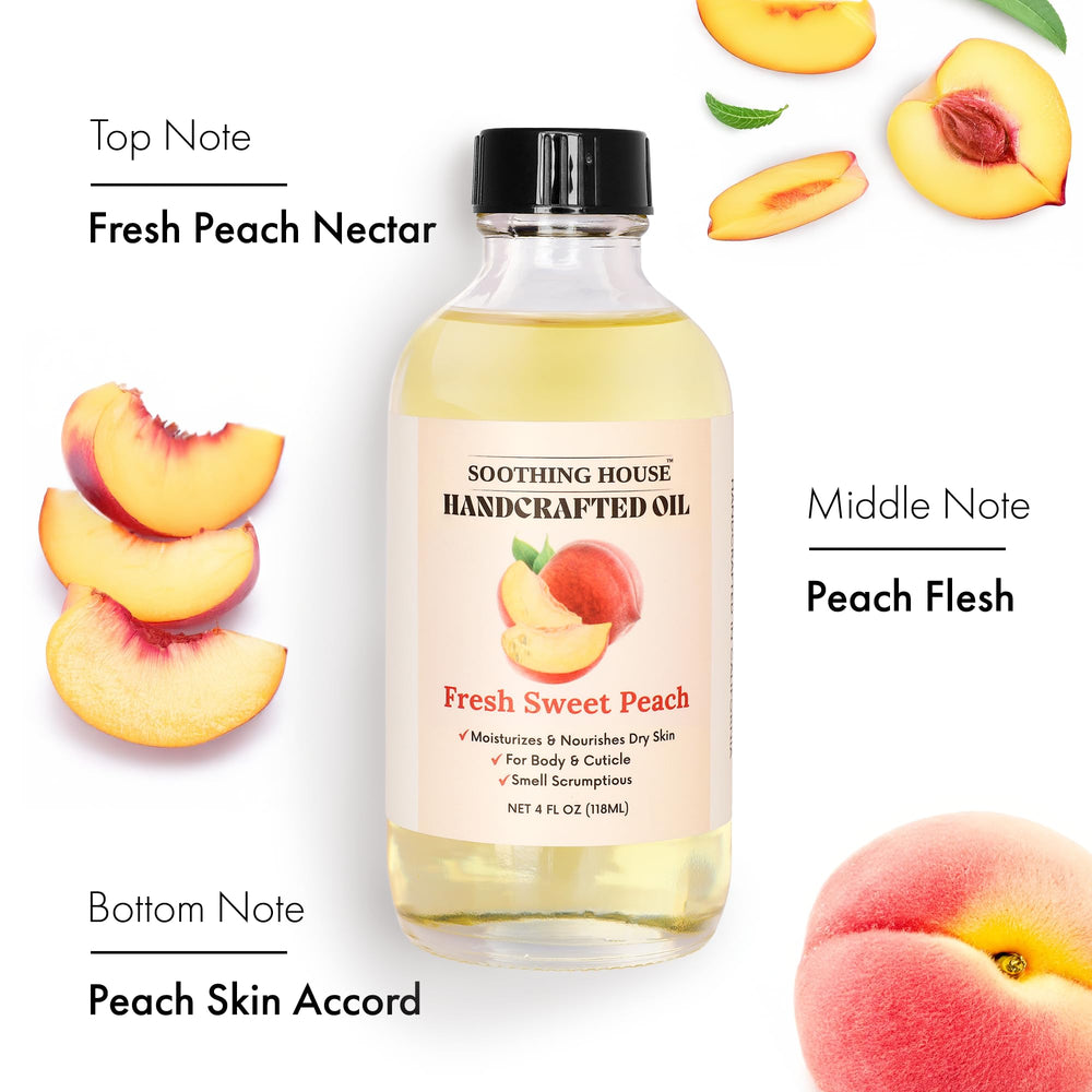 Soothing House bottle next to a ruler showing 4 fl oz size and portability benefit