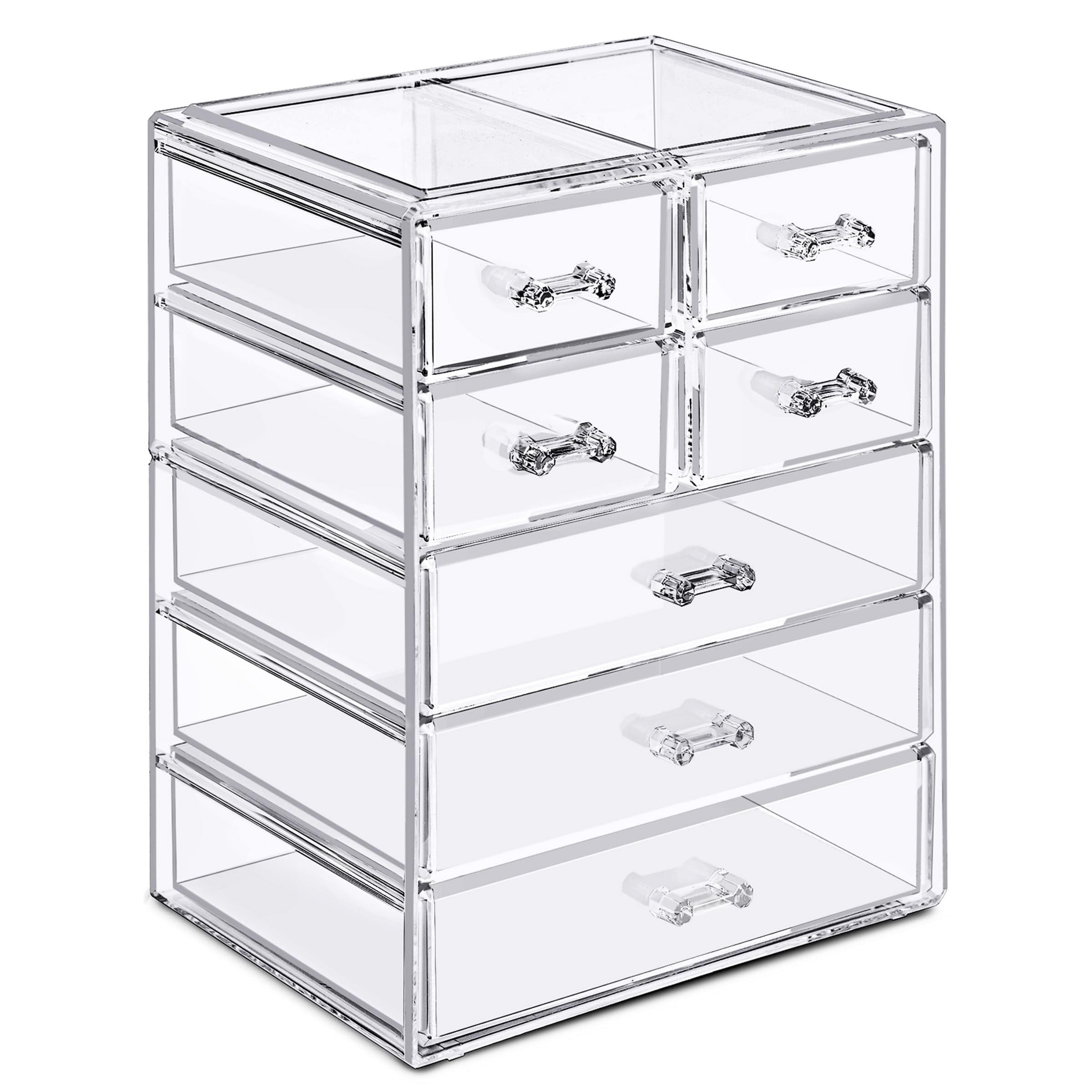 Sorbus front view showing clear organizer and visible cosmetics for easy access