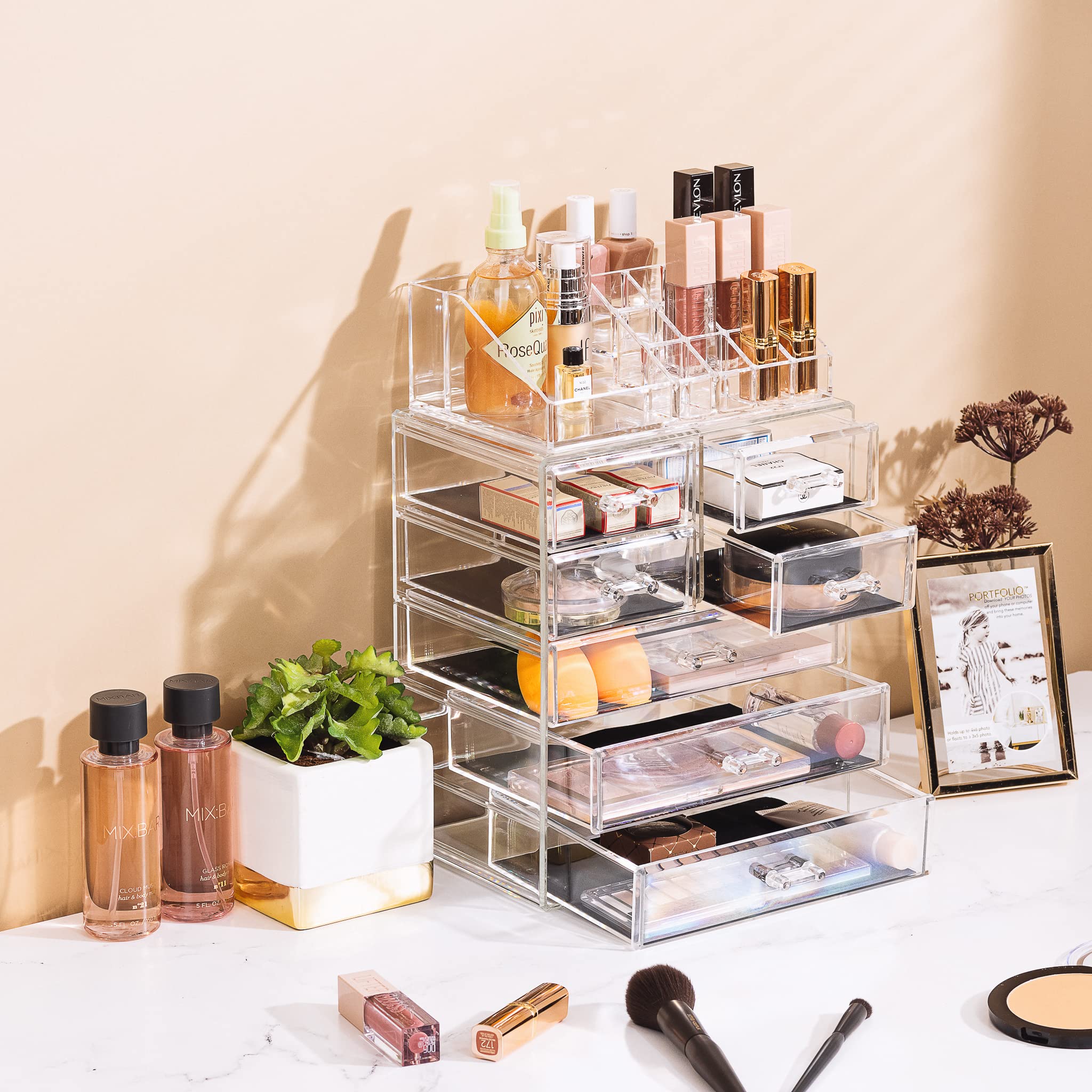 Sorbus organizer in use on a vanity offering easy reach during routines