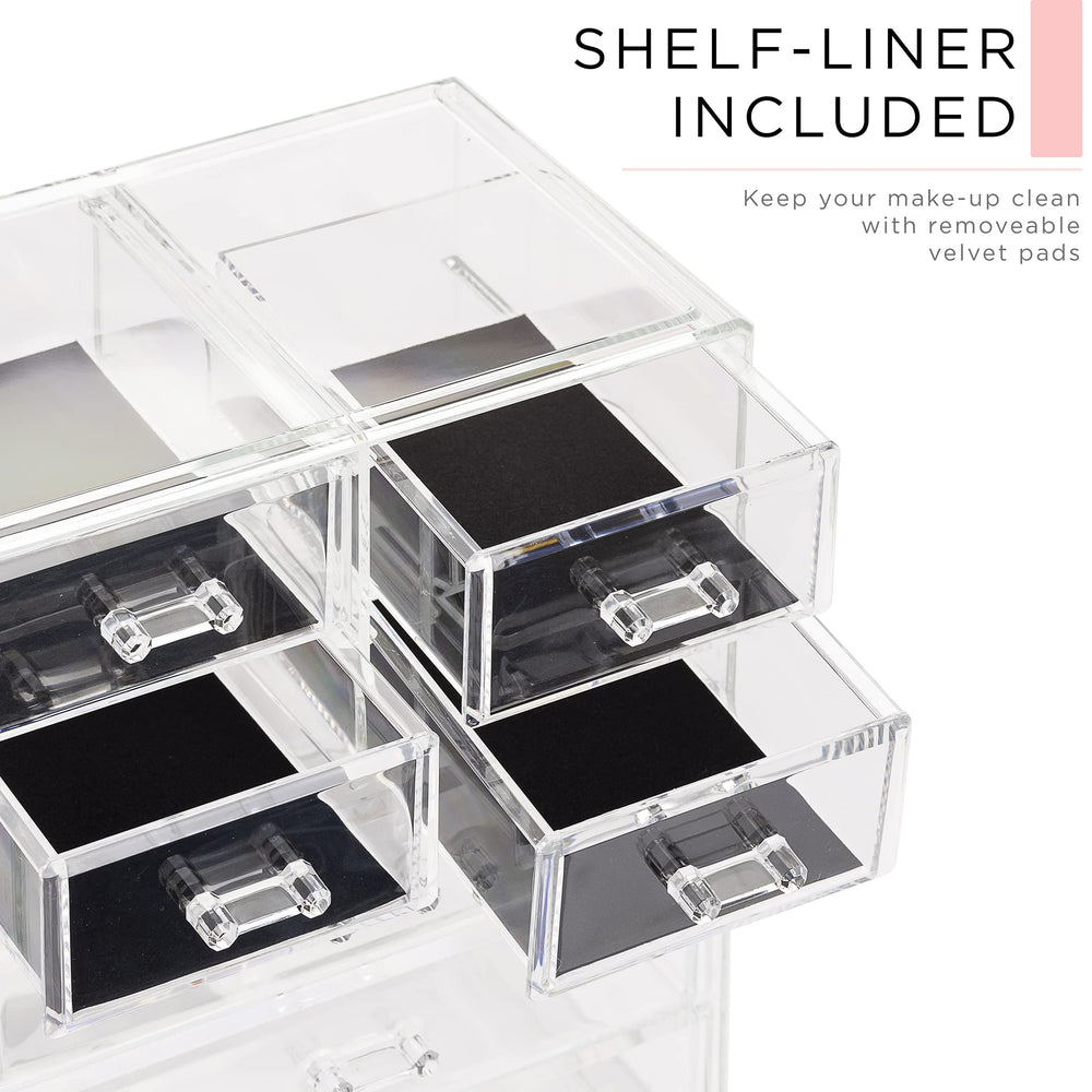 Sorbus organizer next to a hand to show compact size and portability