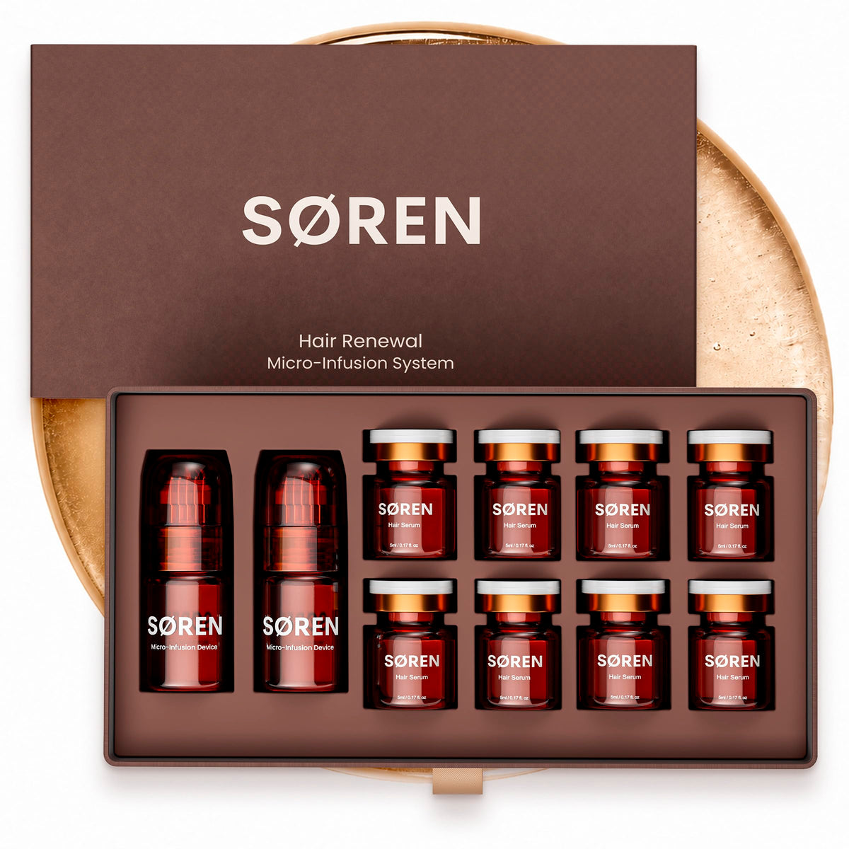 SØREN front packaging showing kit benefits and neat storage