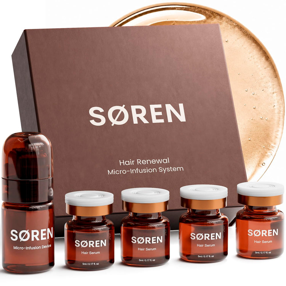 SØREN front packaging showing complete one‑month kit and benefits