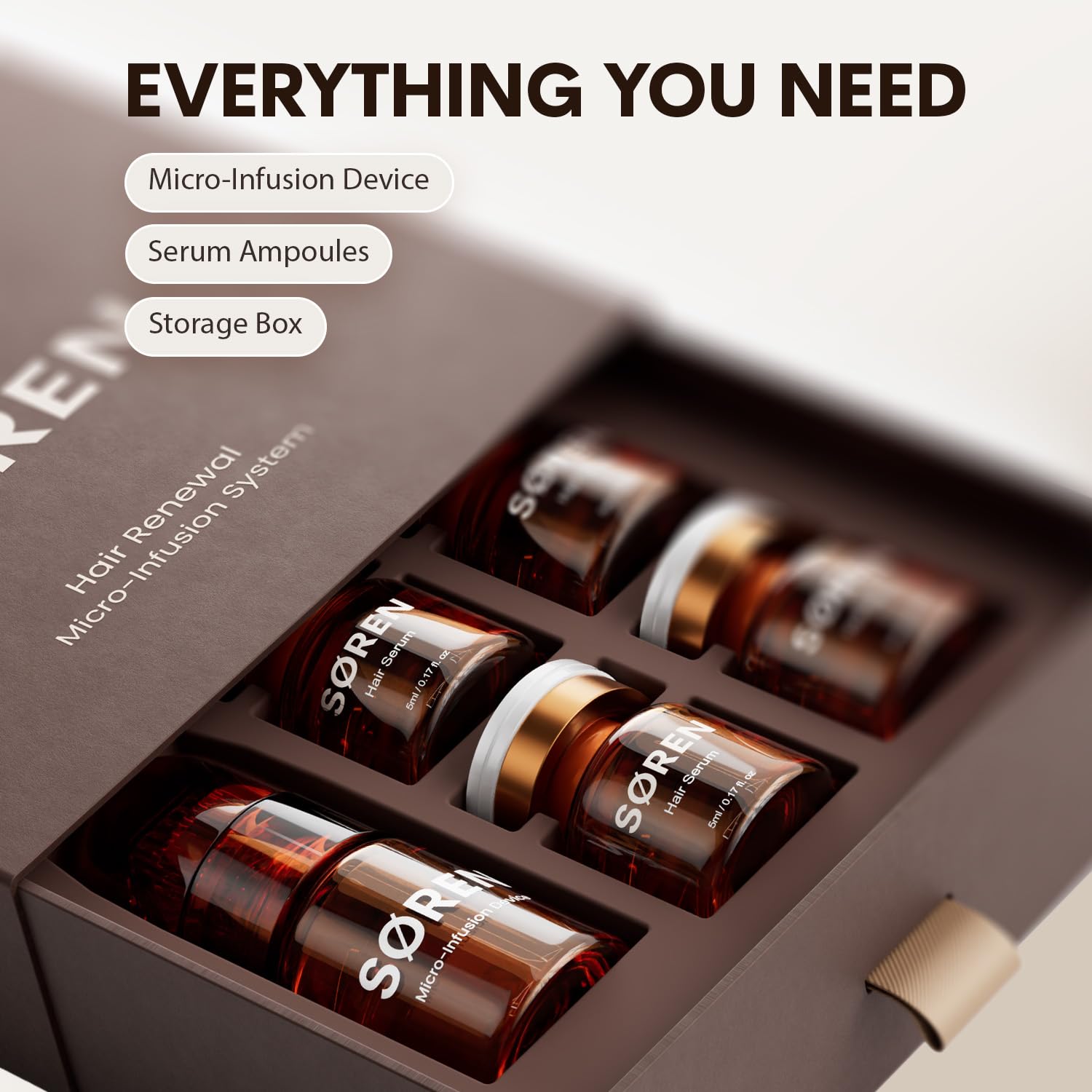 SØREN serum texture on fingertip showing lightweight, fast absorption