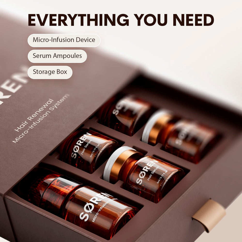 SØREN serum texture on fingertip showing lightweight, fast absorption