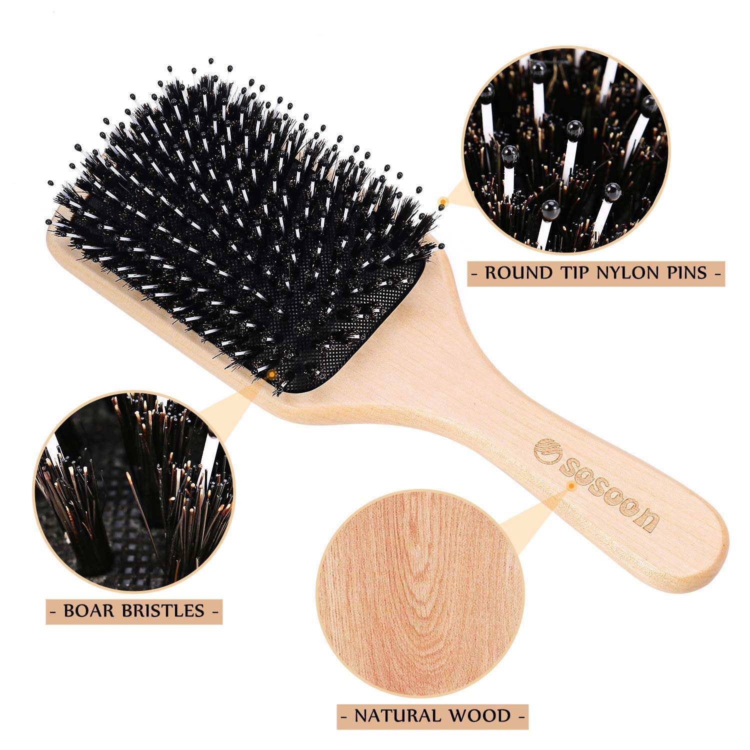 Sosoon mini travel brush detail for on-the-go smoothing benefit